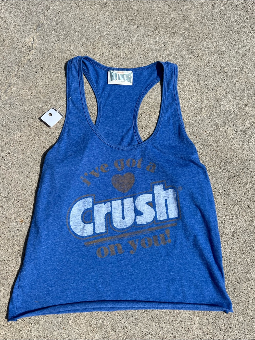 Vintage Blue 'Crush' Graphic Racerback Tank